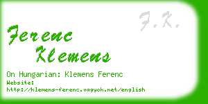 ferenc klemens business card